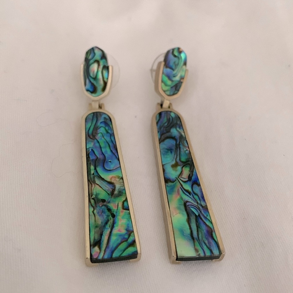 Kendra Scott Gold drop abalone stone earrings